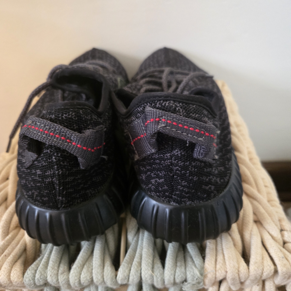 Yeezy Black and Gray Knit Sneakers - Picture 4 of 5